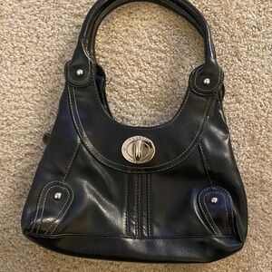 EUC, Rosetti Black Shoulder Bag with Curved Hobo Shape and Decorative Stitching